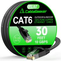 Cabo Ethernet Cat 6 CableGeeker 9m Flat 10Gbps externo e interno