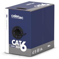 Cabo Ethernet celertec CAT6 500 pés 23AWG de cobre sólido UTP