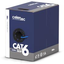 Cabo Ethernet celertec CAT6 blindado 500 pés FTP 23AWG azul
