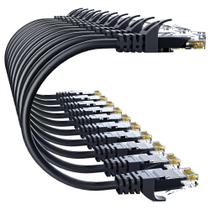 Cabo Ethernet de 10 Gbps Cat 6, 3 pés, pacote com 10, preto, 10 Gsupxsel Cabo Ethernet de 10 Gbps Cat 6, 3 pés, pacote com 10, preto, 10 Gsupxsel