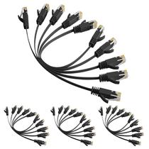 Cabo Ethernet Elecan Cat 6 Flat 30AWG 0,3 m/pacote com 20 unidades, preto Cabo Ethernet Elecan Cat 6 Flat 30AWG 0,3 m/pacote com 20 unidades, preto