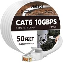 Cabo Ethernet externo Jadaol Cat 6 15m Cat8/7 10Gbps branco