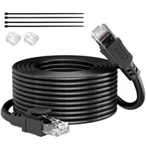 Cabo Ethernet externo VOIETOLT Cat 6 13,5 m 10 Gbps à prova d'água Cabo Ethernet externo VOIETOLT Cat 6 13,5 m 10 Gbps à prova d'água