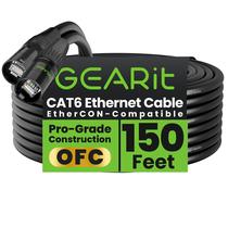 Cabo Ethernet GearIt blindado CAT6 Ethercon 150 pés preto
