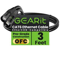 Cabo Ethernet GearIt blindado CAT6 Ethercon 1m preto Cabo Ethernet GearIt blindado CAT6 Ethercon 1m preto