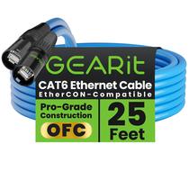 Cabo Ethernet GearIt blindado CAT6 Ethercon 25 pés azul Cabo Ethernet GearIt blindado CAT6 Ethercon 25 pés azul