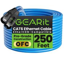 Cabo Ethernet GearIt blindado CAT6 Ethercon 250 pés azul