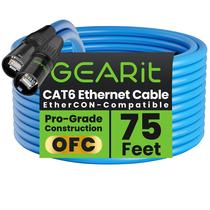 Cabo Ethernet GearIt blindado CAT6 Ethercon 75 pés azul