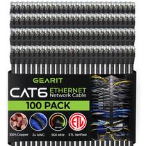 Cabo Ethernet GearIt Cat 6 0,15 m (pacote com 100) 10 Gbps RJ45 preto