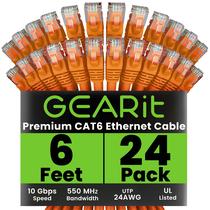 Cabo Ethernet GearIt Cat 6 6 pés (1,8 m), pacote com 24 unidades RJ45 de 10 Gbps