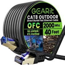 Cabo Ethernet GEARit Cat 8 Outdoor 12 m Flat Blindado Cabo Ethernet GEARit Cat 8 Outdoor 12 m Flat Blindado