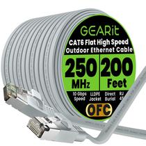 Cabo Ethernet GearIt Cat6 61m externo com blindagem plana de 10 Gbps Cabo Ethernet GearIt Cat6 61m externo com blindagem plana de 10 Gbps