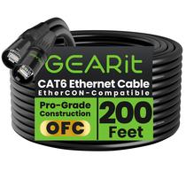 Cabo Ethernet GearIt CAT6 compatível com Ethercon 60 m preto