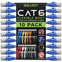 Cabo Ethernet GearIt Cat6 de 25 pés, pacote com 10, azul Snagless