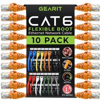Cabo Ethernet GearIt Cat6 Patch 0,6 m, pacote com 10 unidades, laranja
