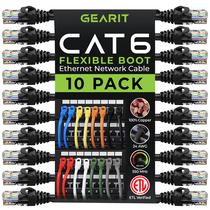 Cabo Ethernet GearIt Cat6 Patch 1,5 m, pacote com 10 unidades, preto