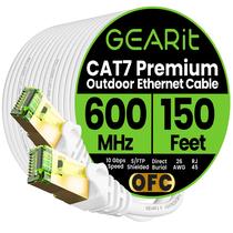Cabo Ethernet GearIt Cat7 Outdoor 150 pés SFTP 10 Gbps à prova d'água