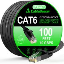 Cabo Ethernet Geeker Cat 6 30m interno/externo preto