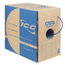 Cabo Ethernet ICC Cat6 CMR Riser 1000 pés UTP 23AWG 500 MHz azul Cabo Ethernet ICC Cat6 CMR Riser 1000 pés UTP 23AWG 500 MHz azul