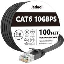 Cabo Ethernet Jadaol Cat 6 30m externo e interno de 10 Gbps preto