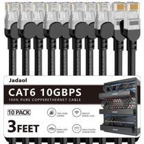 Cabo Ethernet Jadaol Cat 6 de 0,9 m, pacote com 10 unidades, à prova d'água