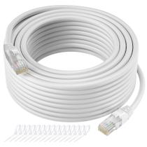 Cabo Ethernet Kxable Cat5e 75 pés branco com 15 abraçadeiras