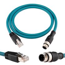 Cabo Ethernet Lonlonty M12 de 4 pinos para RJ45 Cat6 1m blindado Cabo Ethernet Lonlonty M12 de 4 pinos para RJ45 Cat6 1m blindado