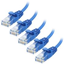 Cabo Ethernet Matters 10 Gbps Cat 6 7 pés azul, pacote com 5