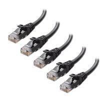 Cabo Ethernet Matters Cat 6 10 Gbps 4 pés preto, pacote com 5