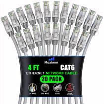 Cabo Ethernet Maximm Cat 6 1,2 m (pacote com 20) 10 Gbps 550 MHz cinza Cabo Ethernet Maximm Cat 6 1,2 m (pacote com 20) 10 Gbps 550 MHz cinza