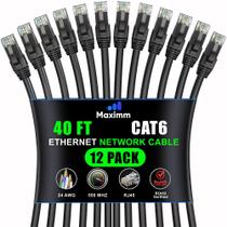 Cabo Ethernet Maximm Cat 6 40 pés (pacote com 12) LAN UTP de alta velocidade Cabo Ethernet Maximm Cat 6 40 pés (pacote com 12) LAN UTP de alta velocidade