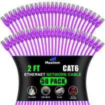 Cabo Ethernet Maximm Cat6 0,6 m Roxo - Pacote com 50
