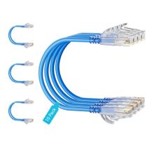 Cabo Ethernet Mnlnbuao Cat6a 0,15 m, pacote com 10, azul, 10 Gbps Cabo Ethernet Mnlnbuao Cat6a 0,15 m, pacote com 10, azul, 10 Gbps