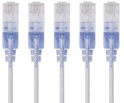 Cabo Ethernet Monoprice Cat6A 15m branco, pacote com 5 unidades 10G UTP