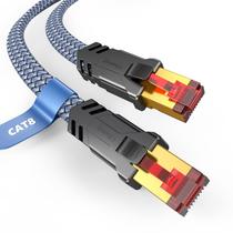 Cabo Ethernet Snowkids Cat 8 6FT 40Gbps 2000Mhz RJ45 preto