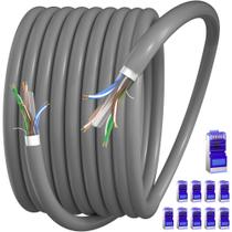Cabo Ethernet Soibke Cat 6 blindado 60m à prova d'água 10 RJ45
