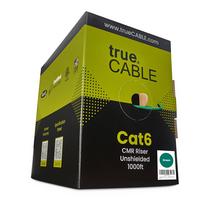 Cabo Ethernet TrueCable Cat6 Riser 1000 pés verde 23AWG UTP