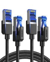Cabo Ethernet UGREEN Cat 8 40 Gbps 2000 Mhz 3 pés, pacote com 2
