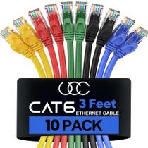 Cabo Ethernet Ultra Clarity Cables Cat 6 de 0,9 m (pacote com 10)