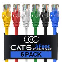 Cabo Ethernet Ultra Clarity Cables Cat6 de 0,9 m (pacote com 6)