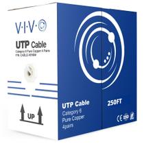 Cabo Ethernet VIVO CABLE-V016W Cat6 250 pés Branco