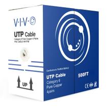 Cabo Ethernet VIVO CABLE-V017W Cat6 500 pés Branco