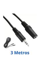 Cabo extensão de áudio P2 3,5mm 3 metros Estéreo extensor fone de ouvido microfone headset Storm Tech Cabo extensão de áudio P2 3,5mm 3 metros Estéreo extensor fone de ouvido microfone headset Storm Tech