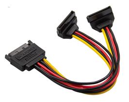 Cabo Extensão Sata 90 Graus 15pin Sata Macho P/2 Fêmea 15pin