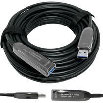 Cabo Extensão Usb 3.0 Amplificado Fibra Óptica 10Gbps Web Cam Mesa de som de 50 Metros Cabo Extensão Usb 3.0 Amplificado Fibra Óptica 10Gbps Web Cam Mesa de som de 50 Metros