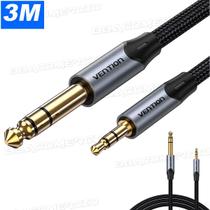 Cabo Extensor P10 (6.5mm) X P3 (3,5mm) Guitarra Violão 3m Cabo Extensor P10 (6.5mm) X P3 (3,5mm) Guitarra Violão 3m