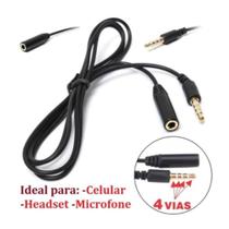 Cabo Extensor P3 P2 Celular Fone De Ouvido Microfone