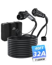Cabo Extensor para Carregador EV EVDANCE, Cabo Extensor J1772 32A 12m para Veículo Elétrico 110V-240V Compatível com Todos os Carregadores SAE J1772 (32A - 12m)