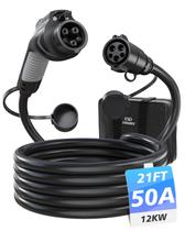 Cabo Extensor para Carregador EV EVDANCE, Cabo Extensor J1772 50A 6,4M para Veículo Elétrico 110V-240V Compatível com Todos os Carregadores SAE J1772 (50A - 6,4M)