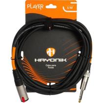 Cabo Extensor Player P10 (F) x P10 (M) 5m Preto Hayonik